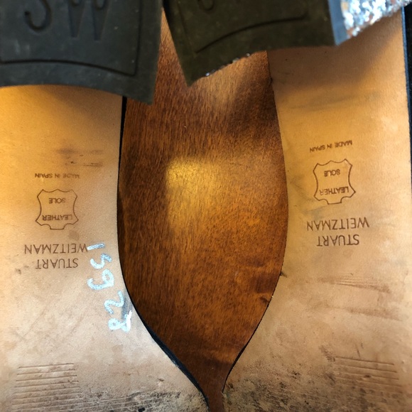 Stuart Weitzman Suede Glitter Sandals. Size 8.5. - Picture 9 of 11